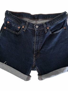 Levi's Dark Indigo Rolled Hem Cutoff Jean Shorts